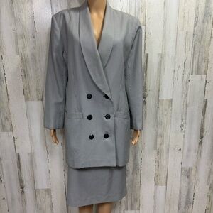 Chad Stevens Vintage Plus Size Houndstooth‎ Blazer Skirt Suit